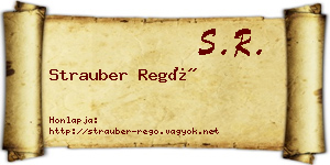 Strauber Regő névjegykártya
